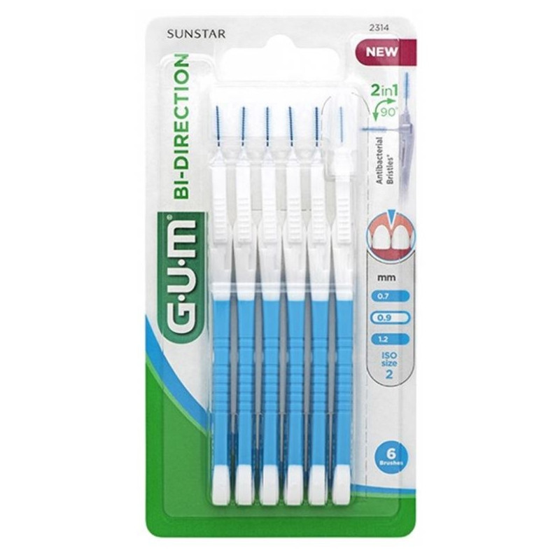 Gum Bidirection Brossette Cylindrique 0mm7 X6 Gum Bidirection Brossette Cylindrique 0mm7 X6