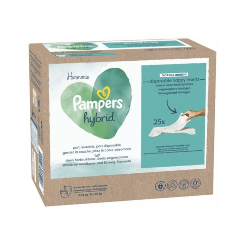 Pampers Harmonie Hybrid Coeurs Absorbants Jetables 25 Pampers Harmonie Hybrid Coeurs Absorbants Jetables 25