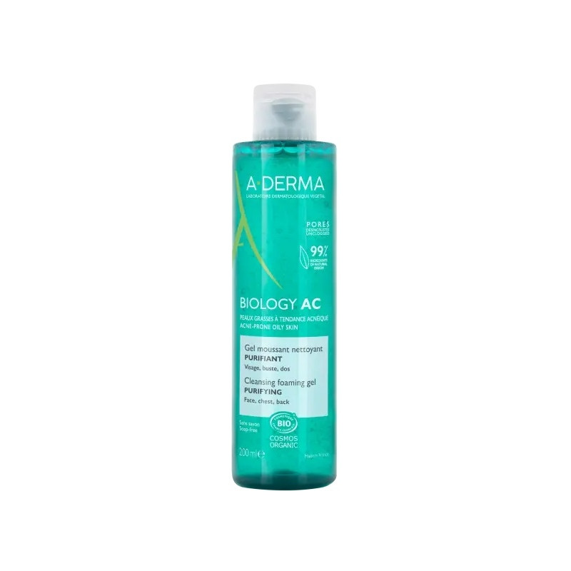 A-Derma Biology AC Gel Moussant Nettoyant Purifiant 200ml A-Derma Biology AC Gel Moussant Nettoyant Purifiant 200ml