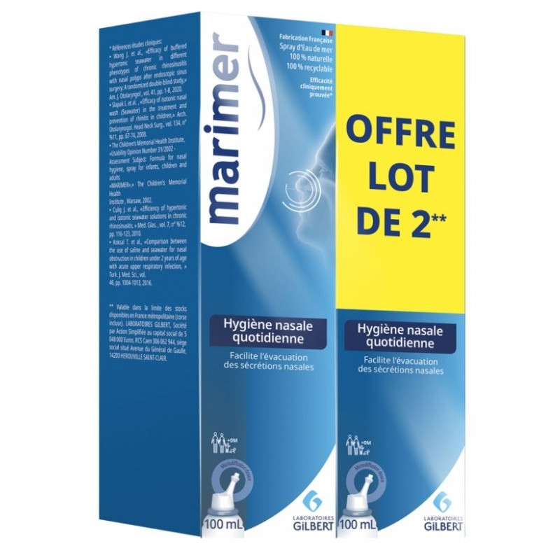 Marimer Isotoniqe Hygiene Nasale 100ml X2 Marimer Isotoniqe Hygiene Nasale 100ml X2