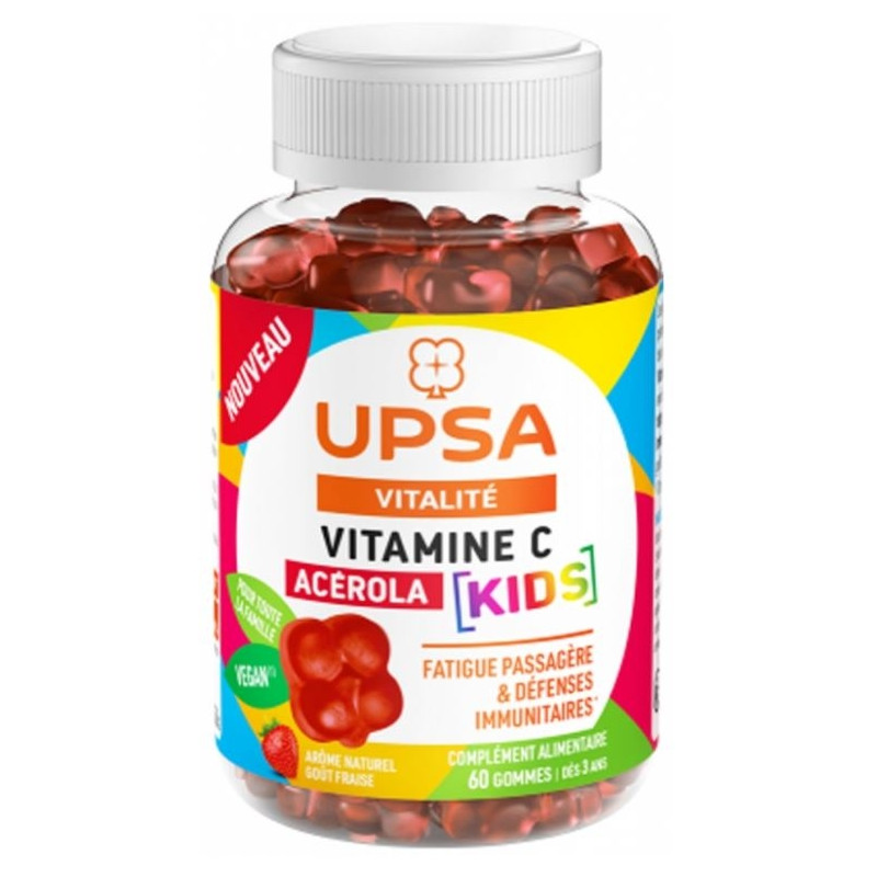 Upsa Kids Vitalite Vitamine C Acerola Gout Fraise Gomme 60 Upsa Kids Vitalite Vitamine C Acerola Gout Fraise Gomme 60