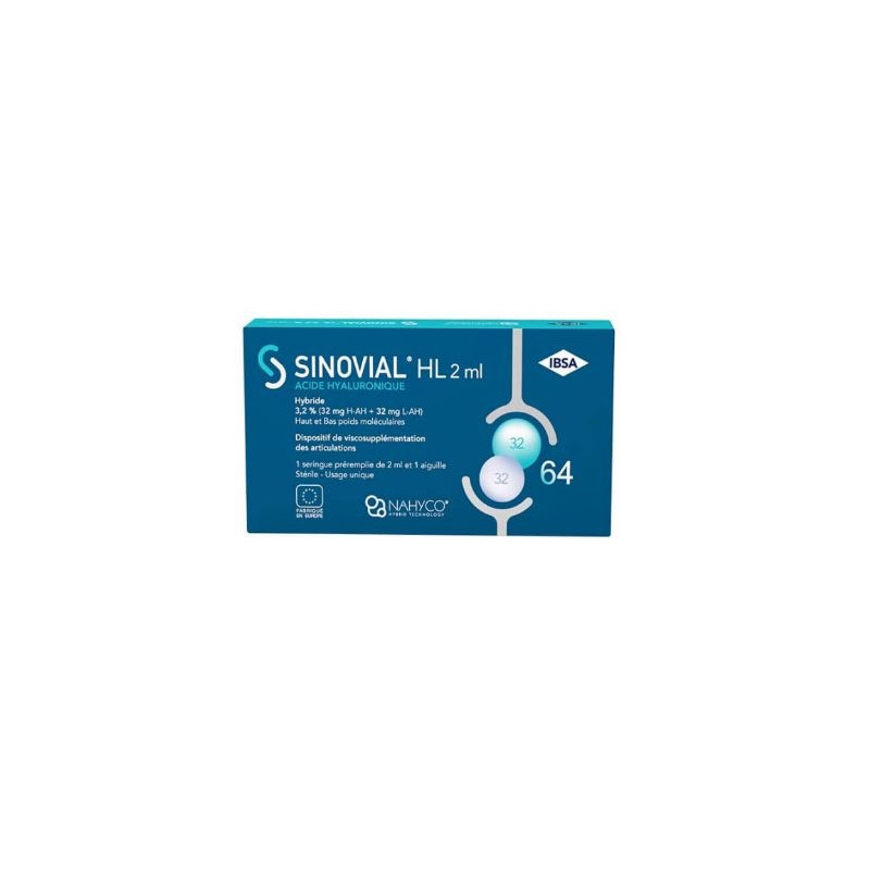 Sinovial High Low 3.2% Solution Visco Injectable Seringue 2ml + Aig Sinovial High Low 3.2% Solution Visco Injectable Seringue 2ml + Aig