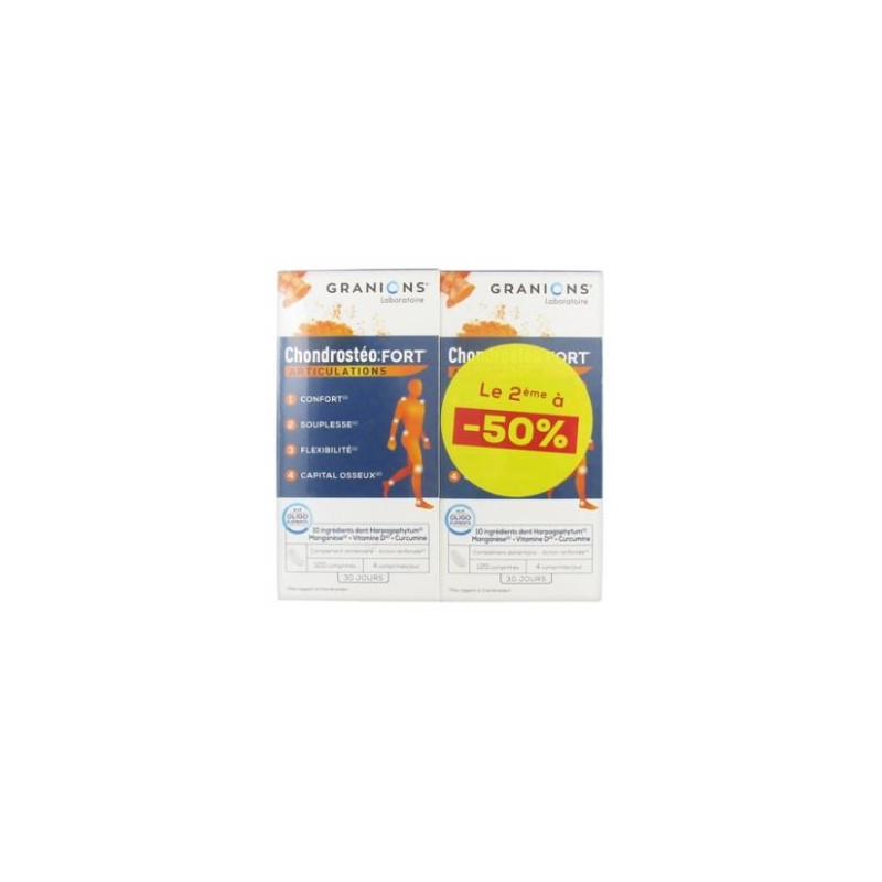 Granions Chondrostéo+ Fort Articulations Lot de 2 x 120 Cp Granions Chondrostéo+ Fort Articulations Lot de 2 x 120 Cp
