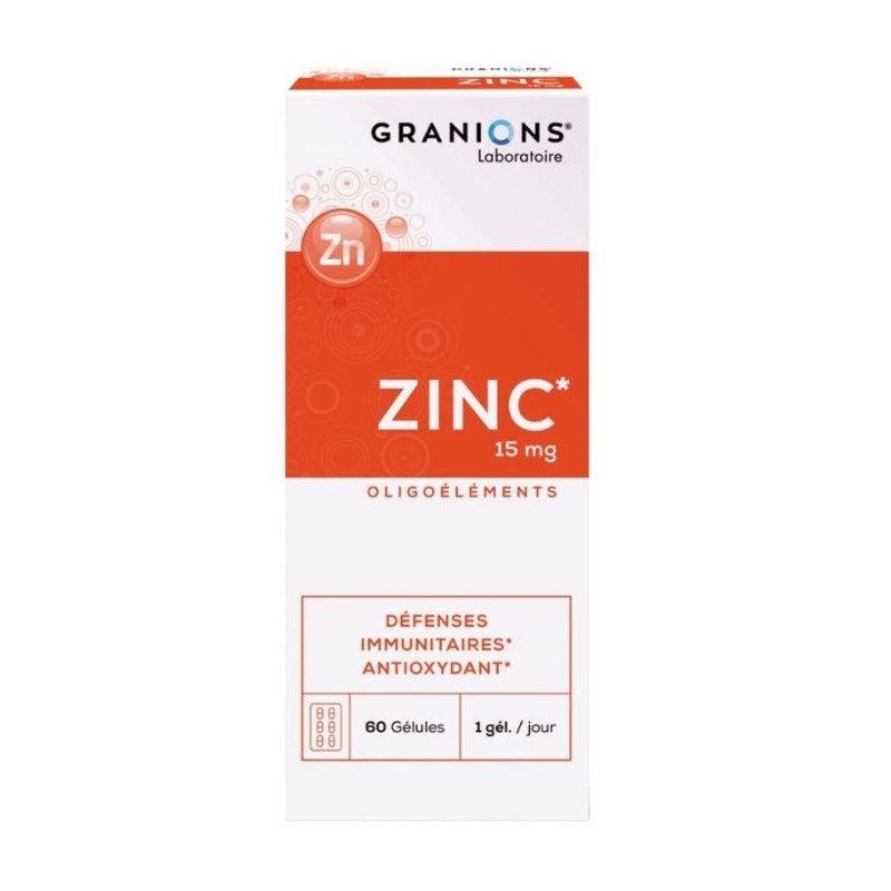 Granions Gluconate de Zinc 15 mg 60 Gélules Granions Gluconate de Zinc 15 mg 60 Gélules