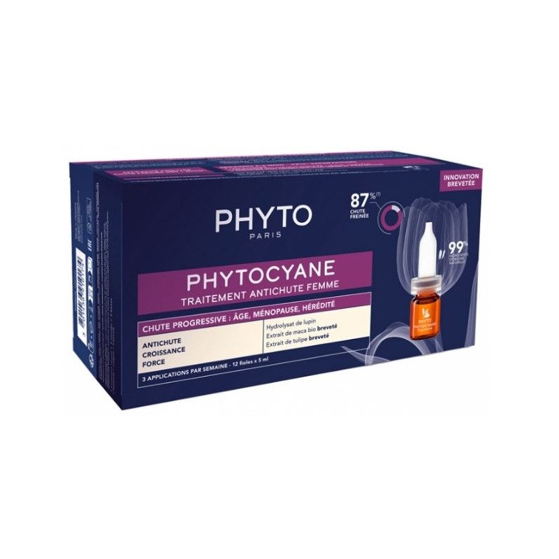 Phyto Phytocyane Traitement Antichute Progressive Femme 12 x 5 ml Phyto Phytocyane Traitement Antichute Progressive Femme 12 x 5 ml