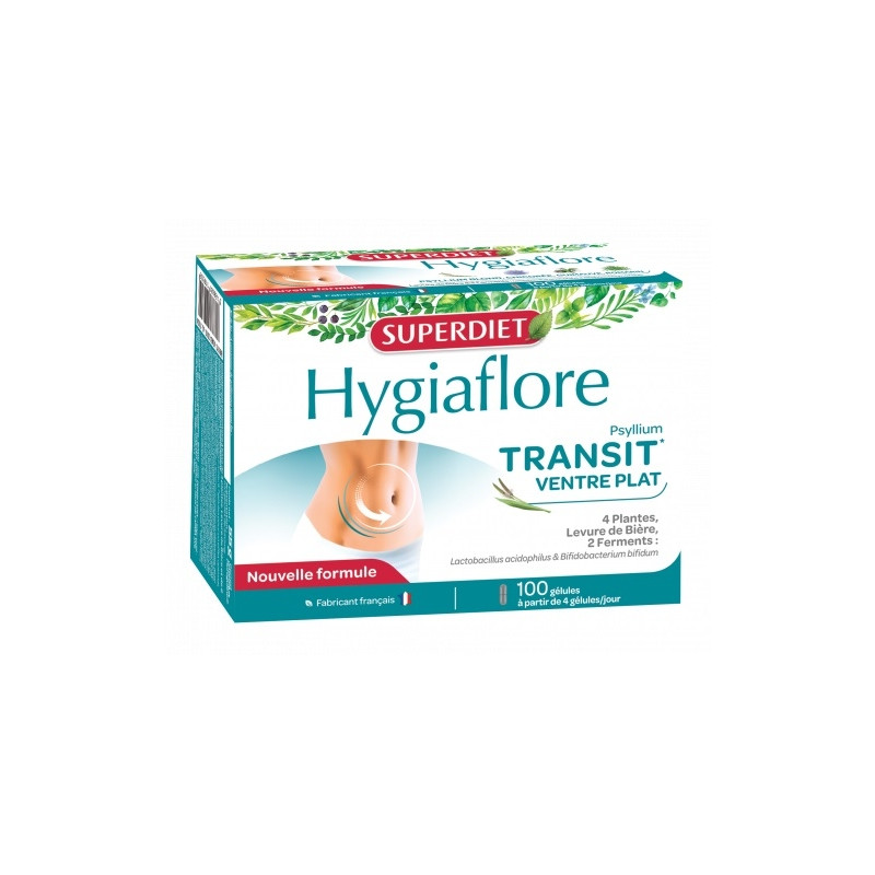 SuperDiet Hygiaflore Transit Ventre Plat x100 Gélules SuperDiet Hygiaflore Transit Ventre Plat x100 Gélules