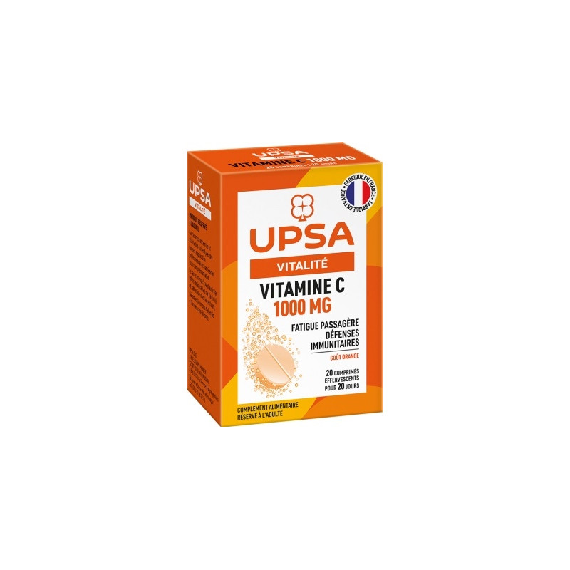 UPSA Vitalité Vitamine C 1000mg - 2 Tubes de 10 Comprimés Effervescents UPSA Vitalité Vitamine C 1000mg - 2 Tubes de 10 Comprimés Effervescents