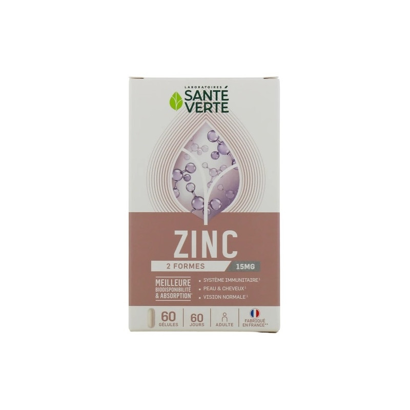 Santé Verte Zinc X60 Gélules Santé Verte Zinc X60 Gélules