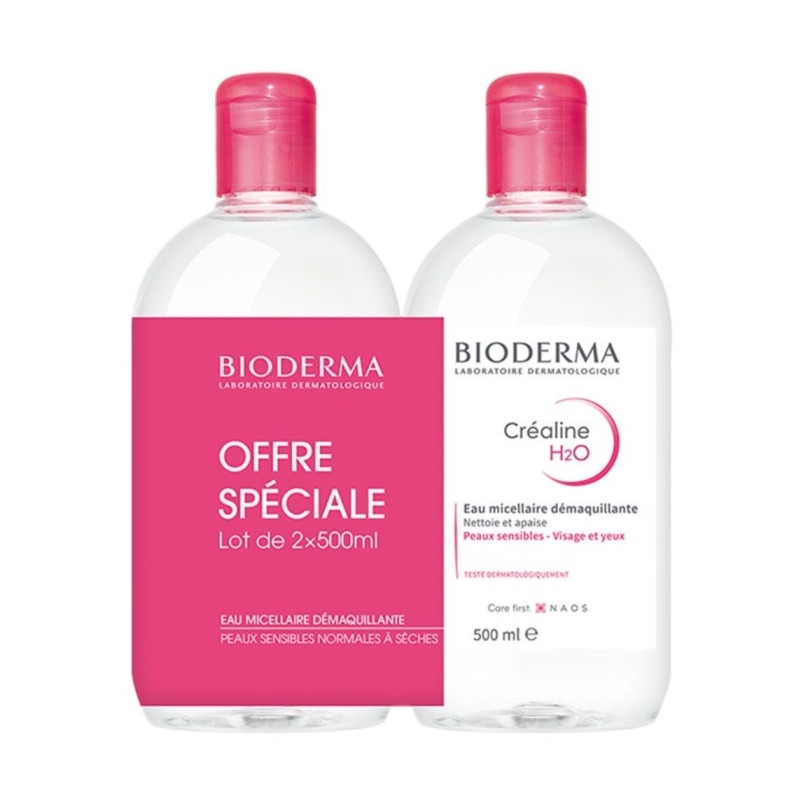 Bioderma Crealine H2O l'Eau Micellaire - Lot 2X 500ml Bioderma Crealine H2O l'Eau Micellaire - Lot 2X 500ml