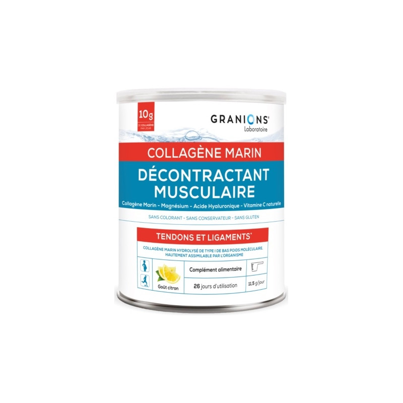 Granions Décontractant Musculaire Collagène Marin Poudre 300 g Saveur Citron Granions Décontractant Musculaire Collagène Marin Poudre 300 g Saveur Citron