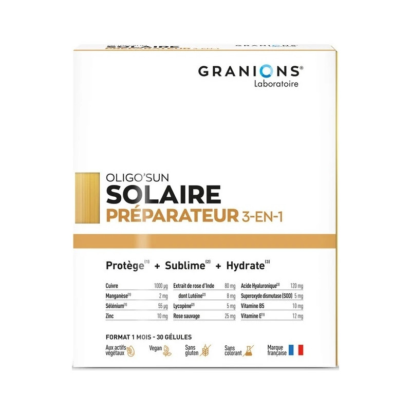 Granions Oligo'Sun Préparateur Solaire 3 en 1 Format 1 mois Granions Oligo'Sun Préparateur Solaire 3 en 1 Format 1 mois