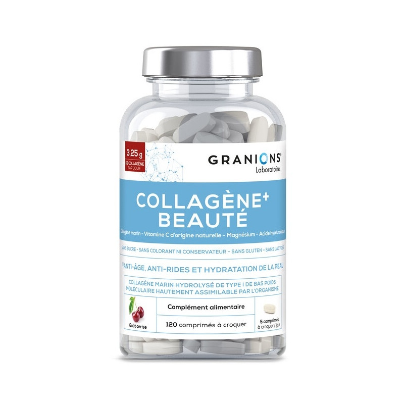 Granions Collagène+ Beauté 120 Comprimé à croquer Cerise Granions Collagène+ Beauté 120 Comprimé à croquer Cerise