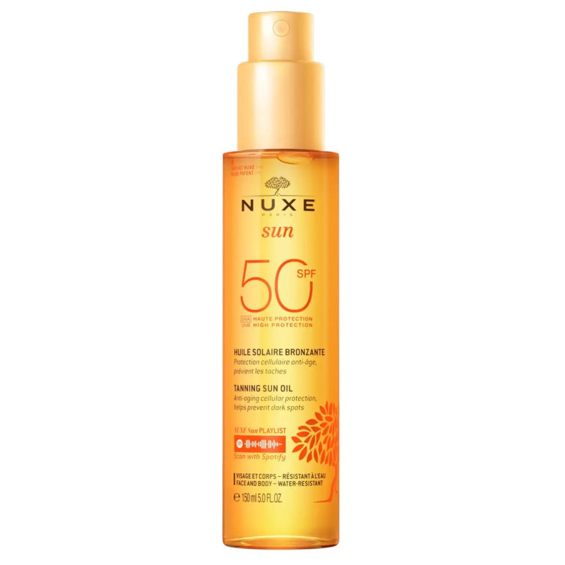 Nuxe Sun Huile Solaire Bronzante Haute Protection SPF50 visage et corps 150 ml Nuxe Sun Huile Solaire Bronzante Haute Protection SPF50 visage et corps 150 ml