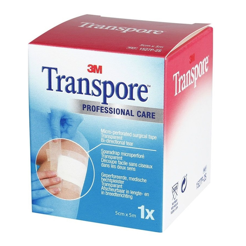 3M™ Transpore™ Sparadrap Plastique Microperforé Transparent50 mm x 5 m 3M™ Transpore™ Sparadrap Plastique Microperforé Transparent50 mm x 5 m