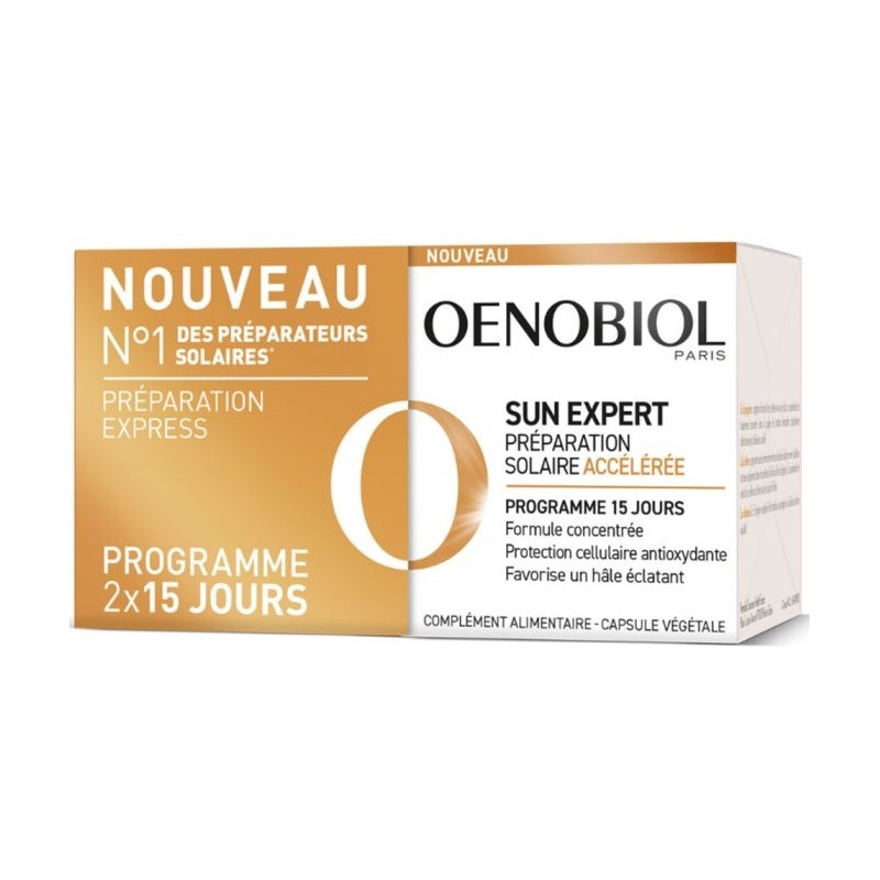 Oenobiol Préparateur Solaire Accéléré 2x15 capsules Sun Expert Oenobiol Préparateur Solaire Accéléré 2x15 capsules Sun Expert