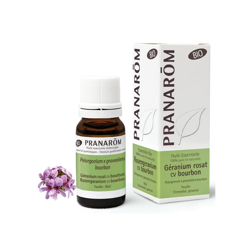 Pranarôm Huile Essentielle Geranium Rosat CV Bourbon Bio 10ml Pranarôm Huile Essentielle Geranium Rosat CV Bourbon Bio 10ml