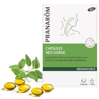 Pranarôm Aromaforce Capsules Nez-Gorge Bio X30