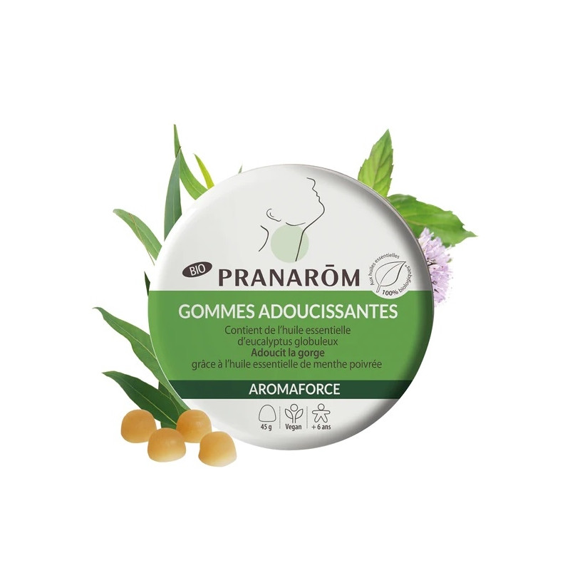 Pranarôm Gommes Adoucissantes Bio Menthe/Eucalyptus 45g Pranarôm Gommes Adoucissantes Bio Menthe/Eucalyptus 45g