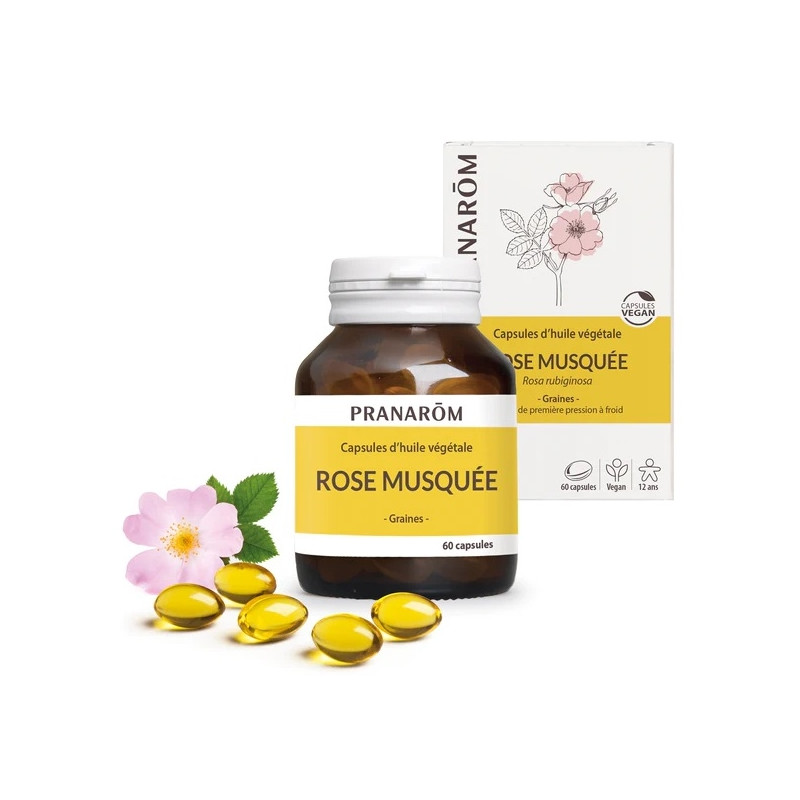 Pranarôm Capsules d'Huile Végétale Rose Musquée X60 Pranarôm Capsules d'Huile Végétale Rose Musquée X60