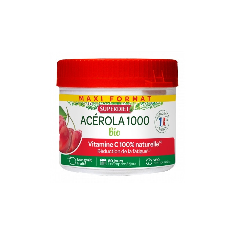Superdiet Acérola 1000 Bio X60 Comprimés Superdiet Acérola 1000 Bio X60 Comprimés