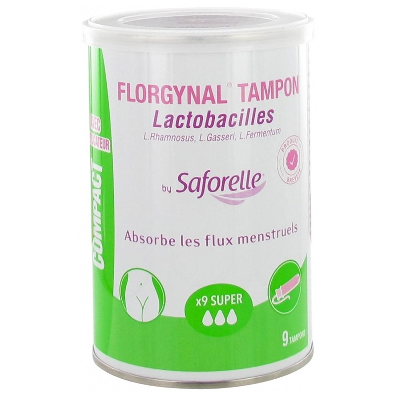 Saforelle Florgynal Tampon Probiotique Avec Applicateur x9 Super Saforelle Florgynal Tampon Probiotique Avec Applicateur x9 Super