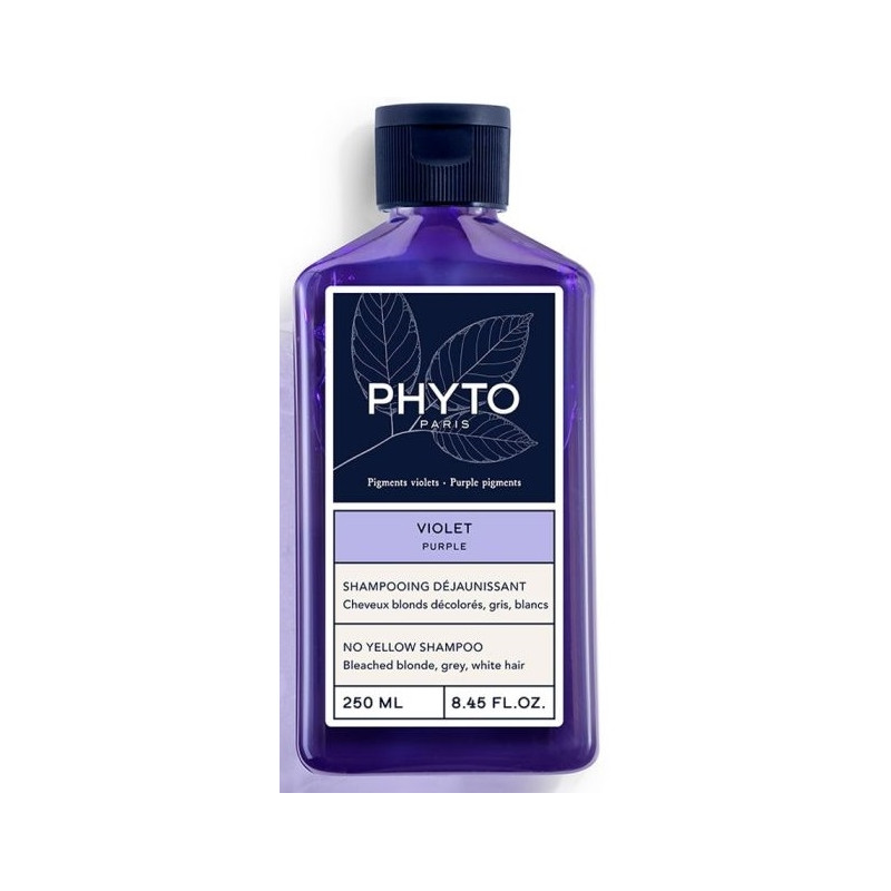 Phyto Shampooing Déjeunissant Violet Cheveux Blonds Décolorés Gris Blancs 250ml Phyto Shampooing Déjeunissant Violet Cheveux Blonds Décolorés Gris Blancs 250ml