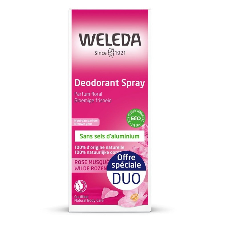 Weleda Déodorant Spray Rose Musquée 2 X 100ml Weleda Déodorant Spray Rose Musquée 2 X 100ml