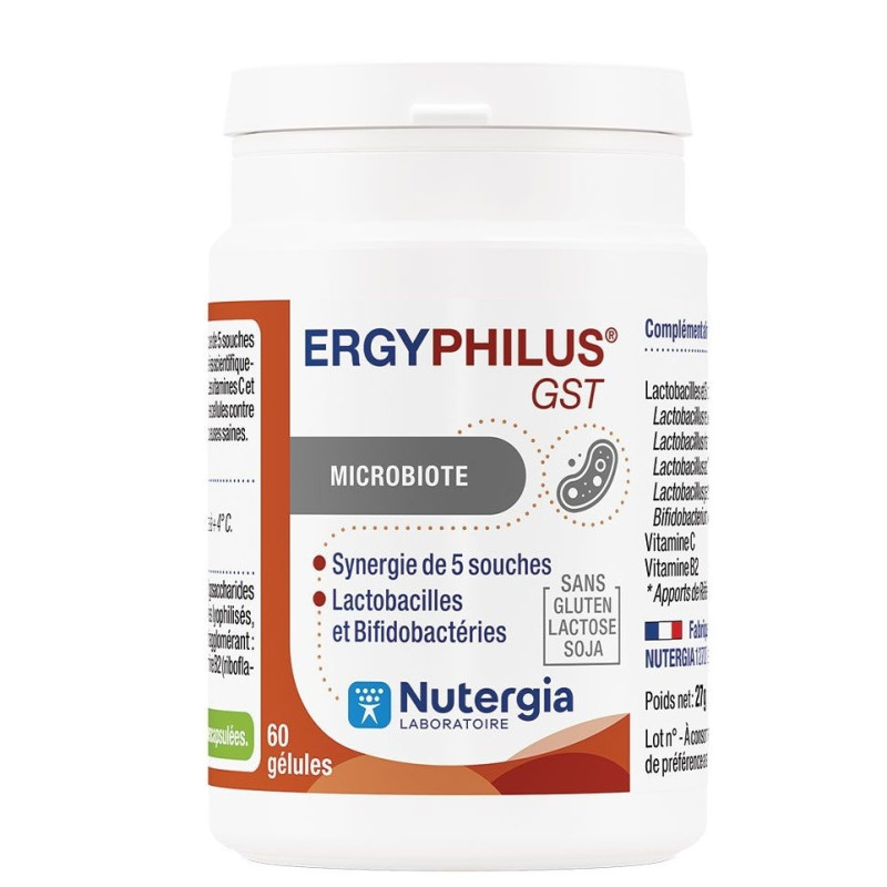 Nutergia Ergyphilus GST Microbiote X60 Gélules Nutergia Ergyphilus GST Microbiote X60 Gélules