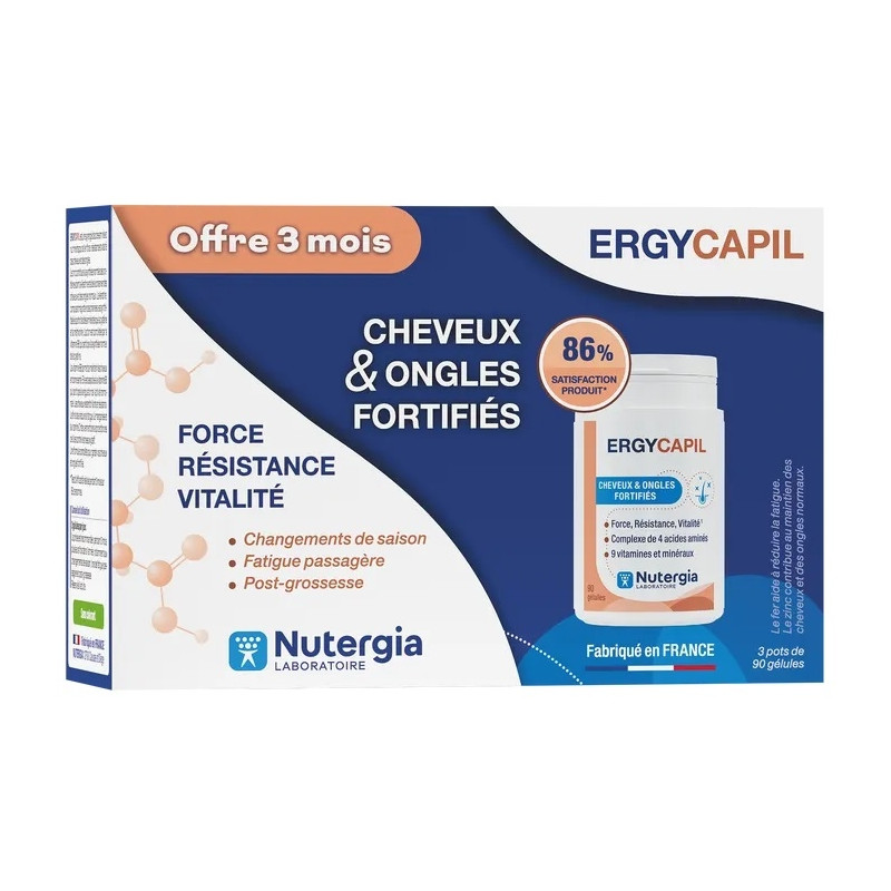 Nutergia Ergycapil Cheveux & Ongles Fortifiés 3X90 Gélules Nutergia Ergycapil Cheveux & Ongles Fortifiés 3X90 Gélules