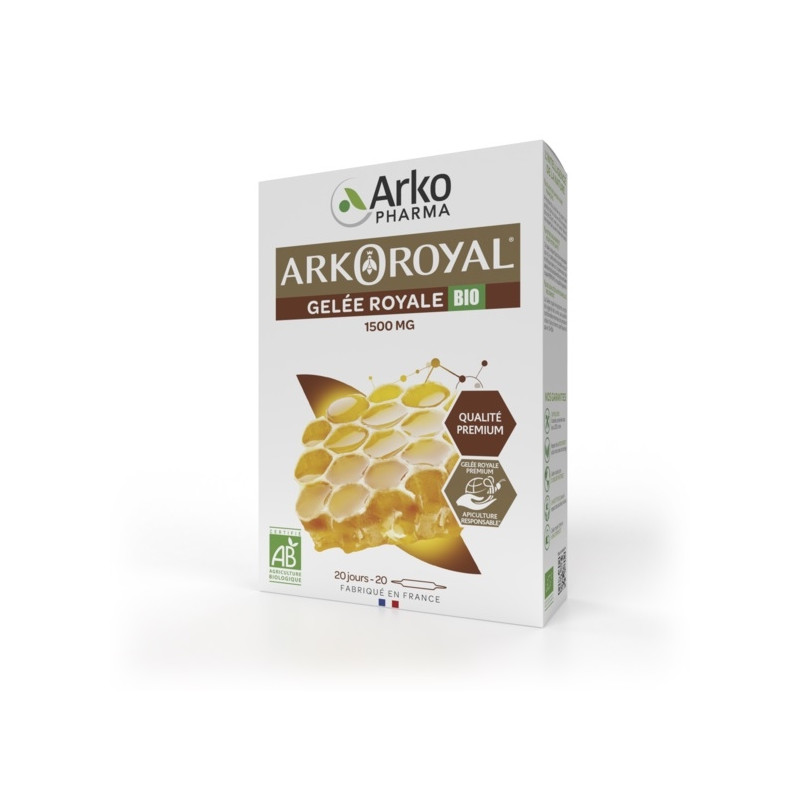 Arkopharma Gelée Royale Bio 1500mg X20 Ampoules Arkopharma Gelée Royale Bio 1500mg X20 Ampoules