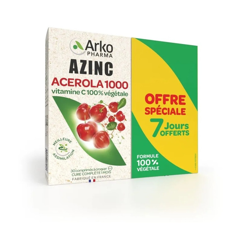 Arkopharma Azinc Acérola 1000 2 X 30 Comprimés Arkopharma Azinc Acérola 1000 2 X 30 Comprimés