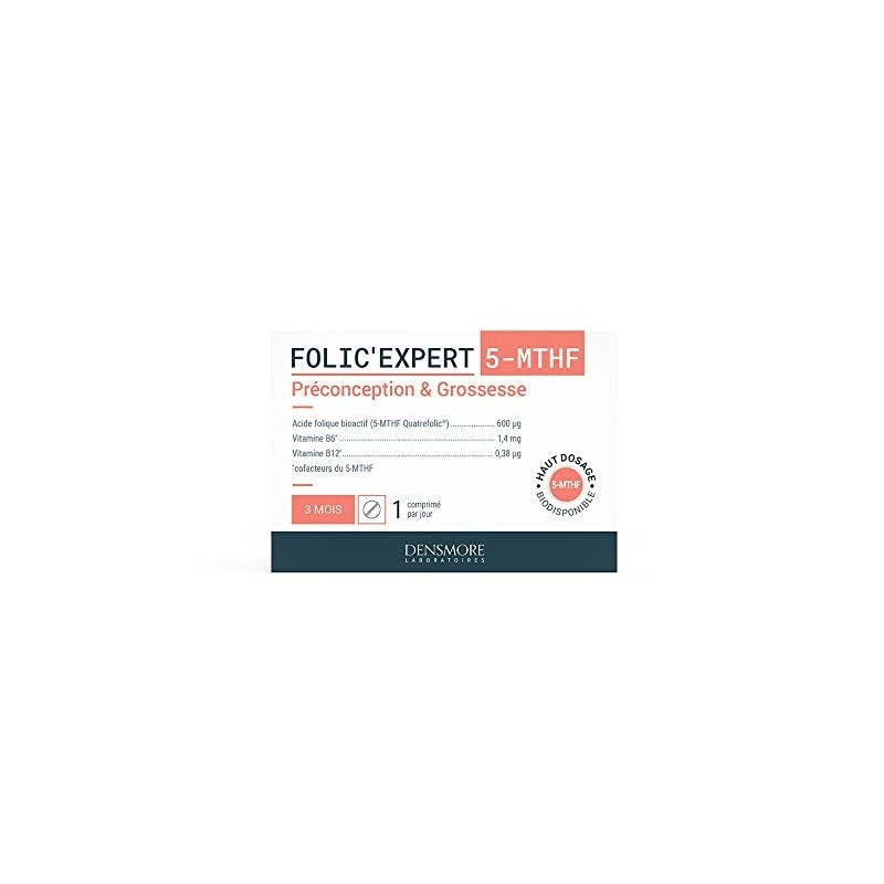 Densmore Folic'Expert 5-MTHF Préconception & Grossesse X90 Comprimés Densmore Folic'Expert 5-MTHF Préconception & Grossesse X90 Comprimés