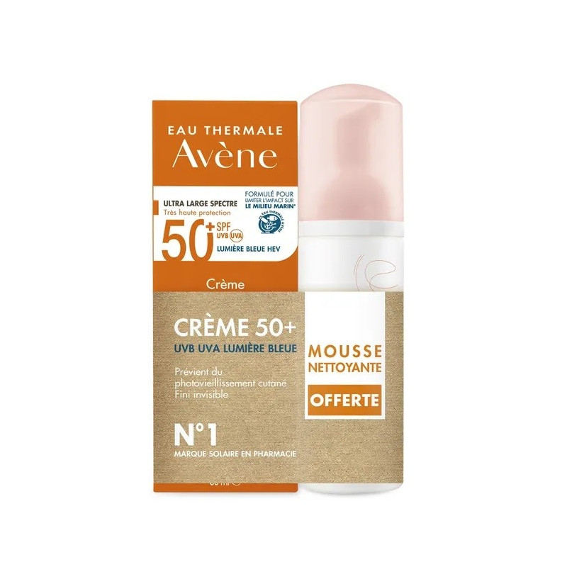 AVÈNE Crème Fini Invisible SPF50+ 50ml + Mousse Nettoyante 50ml Offerte