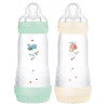 MAM 2 Biberons Easy Start 320 ml 4 Mois Et+ Débit 3 Couleur: Menthe/Coton Coloris Différents