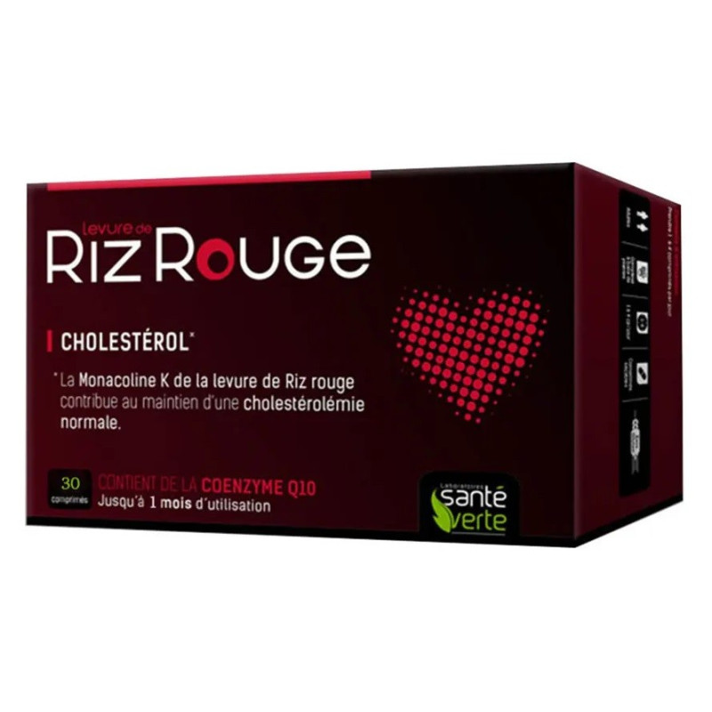 Sante Verte Levure De Riz Rouge 30 Comprimes Cholesterol