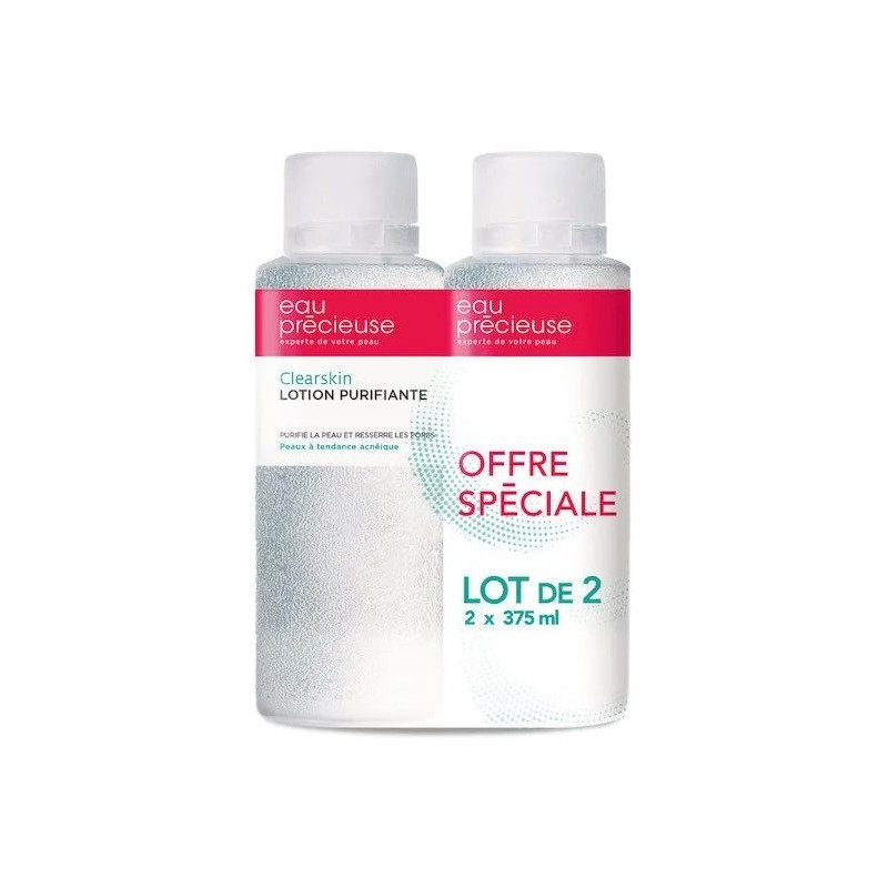Eau Précieuse Clearskin- Lotion Purifiante - Peaux à Tendance Acnéique, 2x375ml