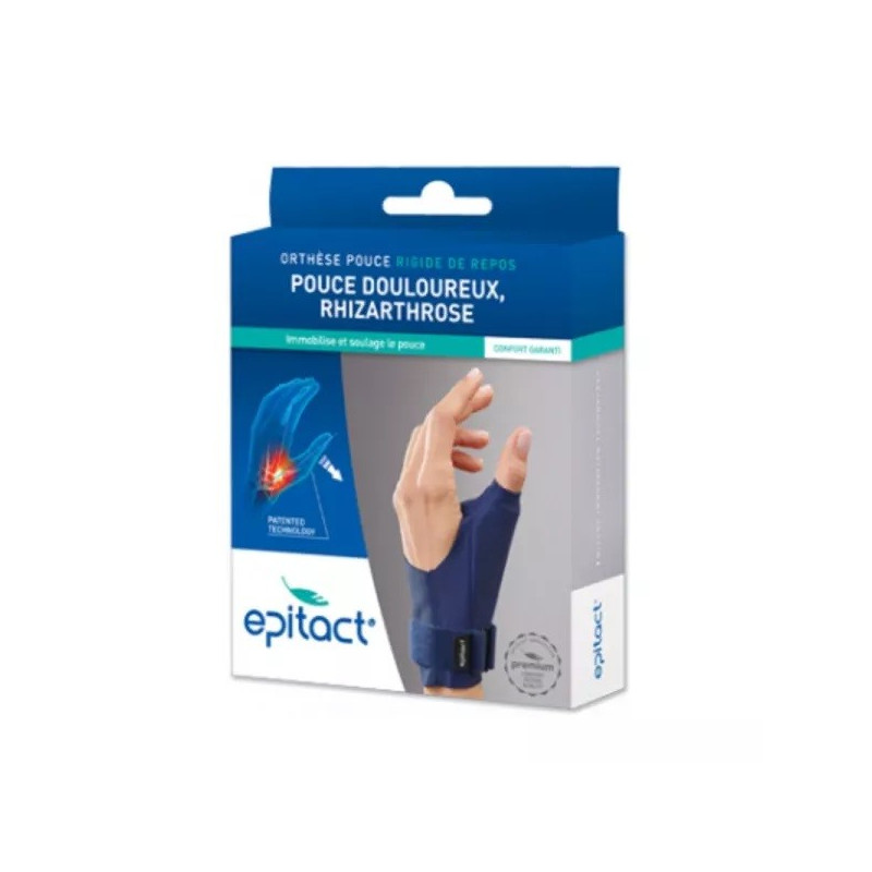 Epitact Orthèse de Pouce Nuit Taille M Main Droite Thermoformable, Rigide