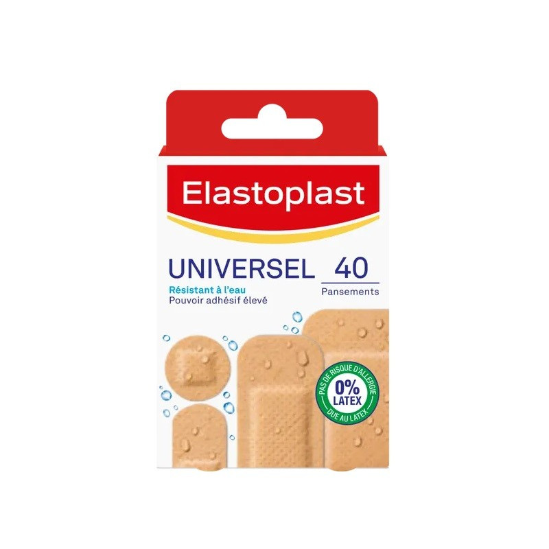 UNIVERSEL - Pansements Résistants à l'Eau - 40 unités