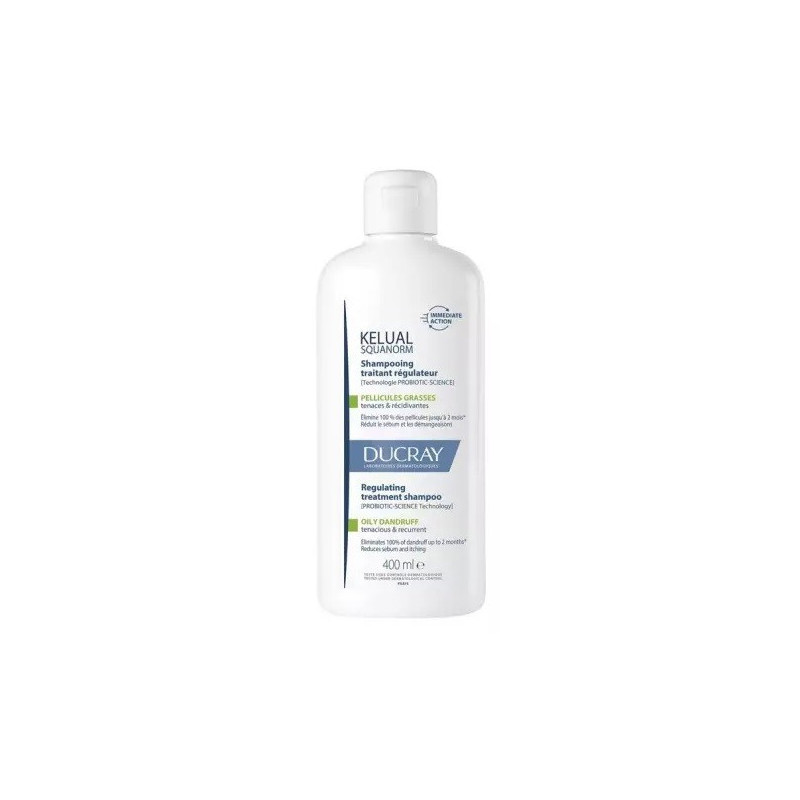 Ducray Kelual Squanorm Shampooing Antipelliculaire Régulateur Pellicules Grasses 400 ml