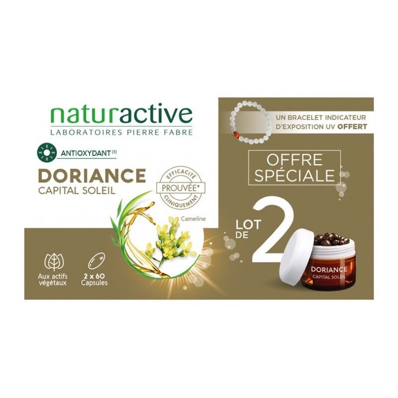 Naturactive Doriance Capital Soleil Lot de 2x60 Capsules + Bracelet Offert
