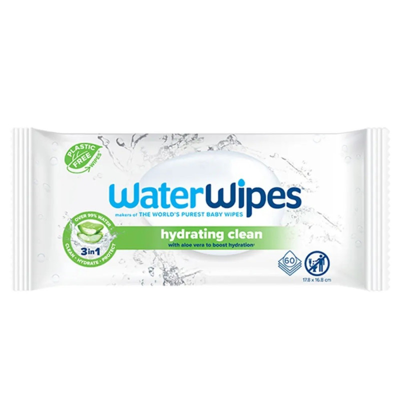 Waterwipes Lingettes Hydratantes Aloé Vera x60