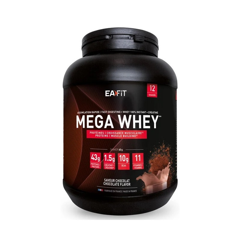 Eafit Construction Musculaire Mega Whey goût chocolat 750 g Eafit Construction Musculaire Mega Whey goût chocolat 750 g