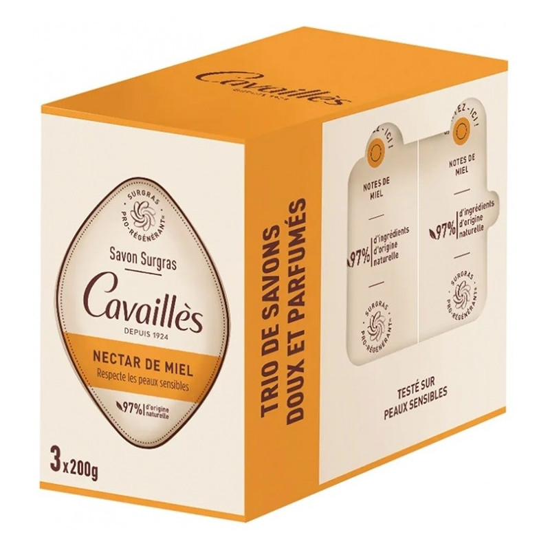 Cavaillès Savon Surgras Nectar de Miel 3x200g