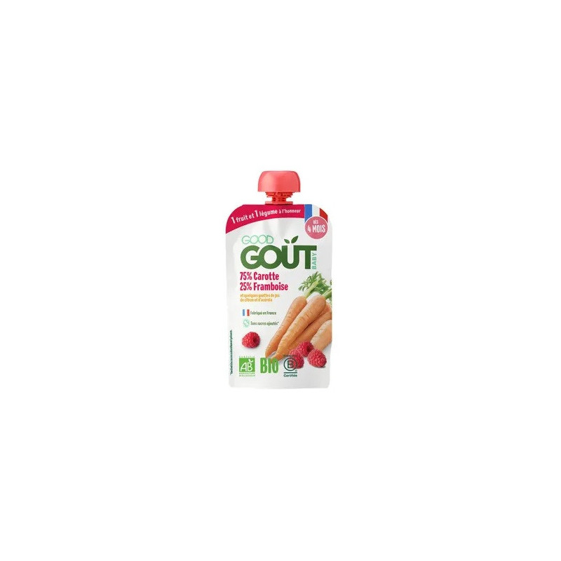 Good Gout Carotte, Framboise dès 4 Mois Bio 120g
