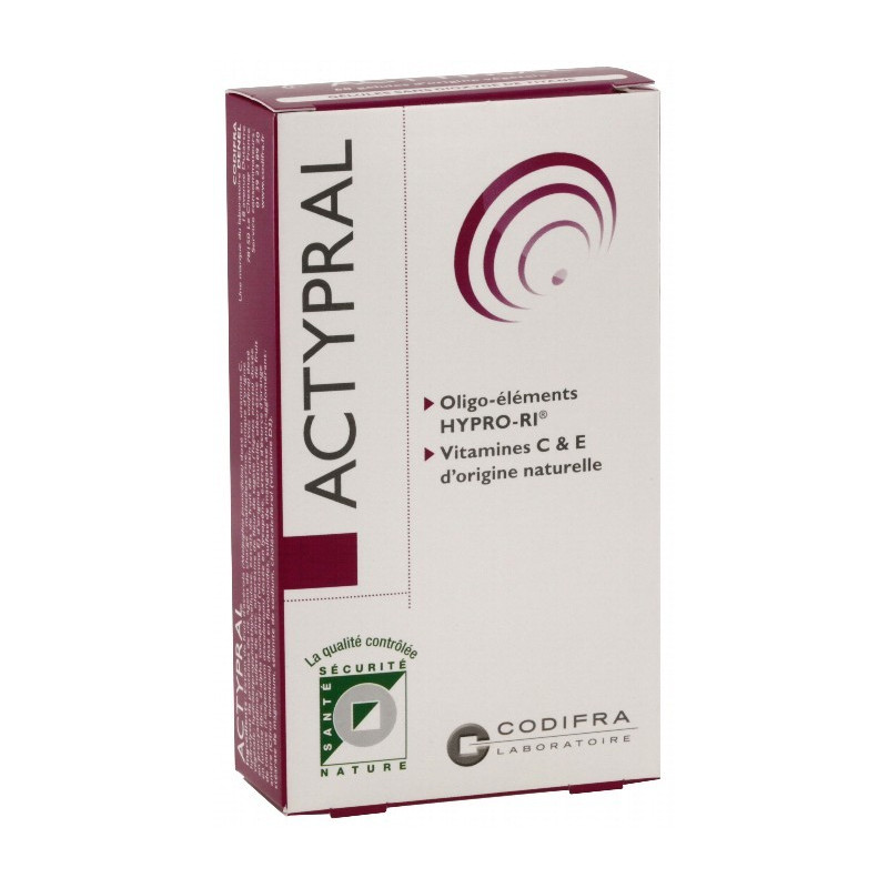 Codifra Actypral - Antioxydant Endocellulaire & Oculaire 60 Gélules Codifra Actypral - Antioxydant Endocellulaire & Oculaire 60 Gélules
