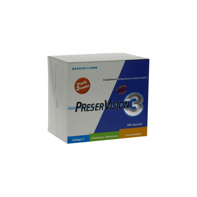 Bausch + Lomb PreserVision 3 Protection Yeux 180 Capsules Bausch + Lomb PreserVision 3 Protection Yeux 180 Capsules