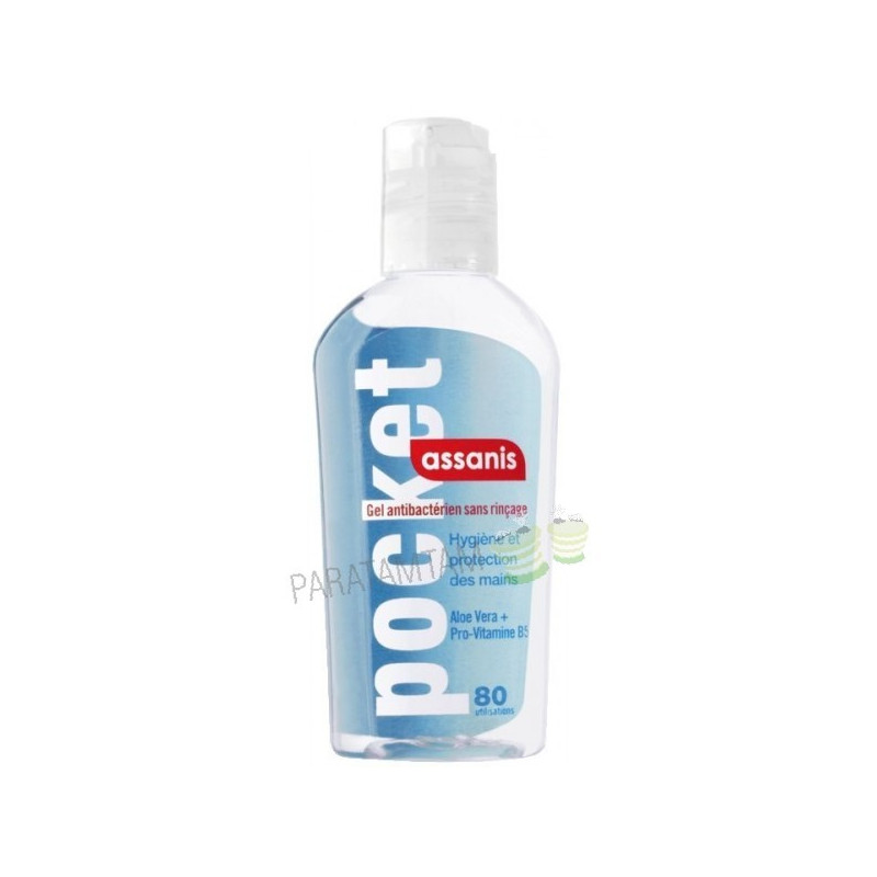 Assanis pocket gel antibactérien sans rinçage 80 ml Assanis pocket gel antibactérien sans rinçage 80 ml