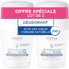 Vichy Déodorant 24H actif anti-odeur d'origine naturelle toucher sec - Roll-on 2 x 50 ml