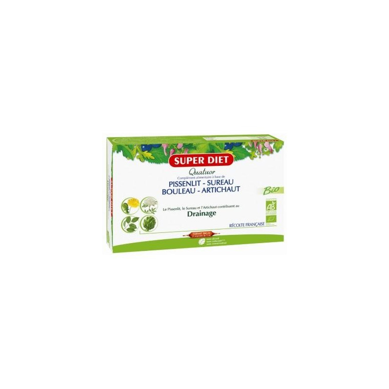 Super Diet Quatuor Drainage Bio 20 Ampoules Super Diet Quatuor Drainage Bio 20 Ampoules